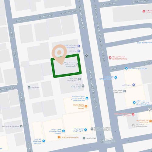 صورة من خرائط قوقل توضح مكان مكتب المحامي سعد بن دغيم